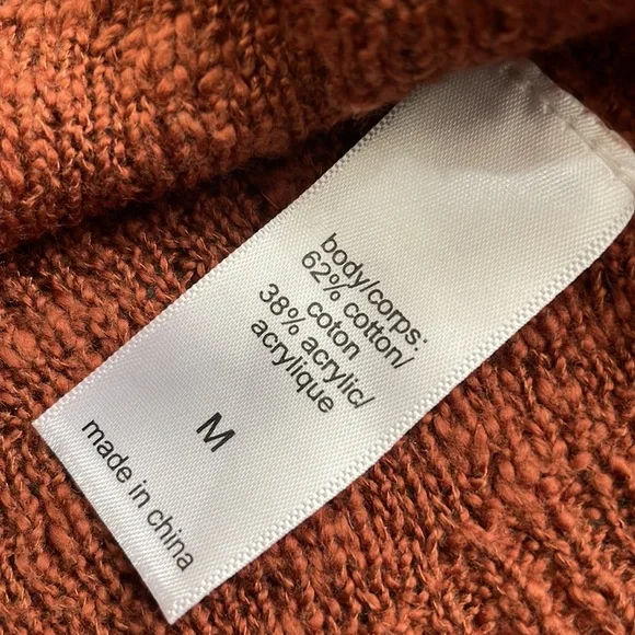 Maurice’s Red/Brown Dark Caramel Color Open Knit Sweater Medium - Picture 9 of 10